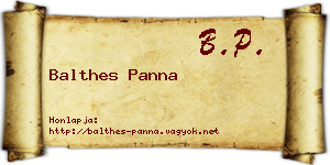 Balthes Panna névjegykártya